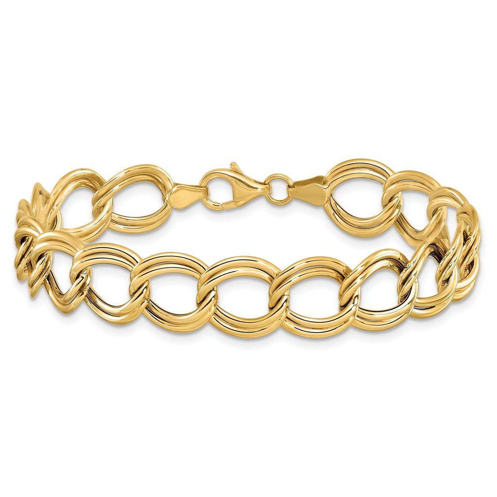 14k Polished Double Link Bracelet