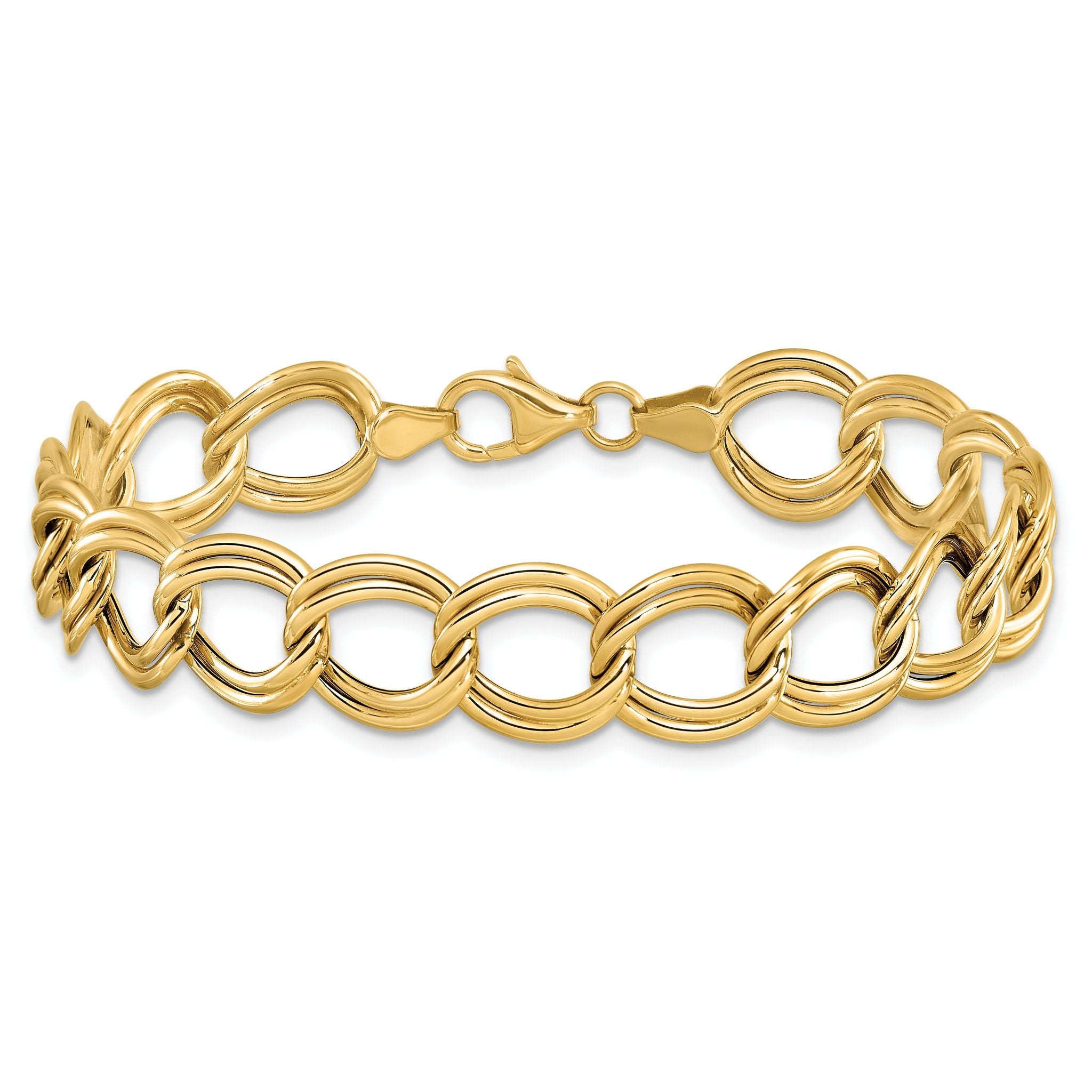 14k Polished Double Link Bracelet