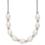 Sterling Silver Rhodium-plated Polished and Beaded 7-8mm Freshwater Cultured Rice Pearl 16 Inch with 2 Inch Extension Necklace