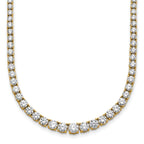 14k 9 7/8 carat Lab Grown Diamond VS+ F+ Complete Round 18 inch Graduated Tennis Necklace