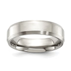 Beveled Comfort-Fit Wedding Band in Titanium, 6mm