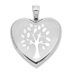 Sterling Silver Rhodium-plated Tree Ash Holder Heart Locket