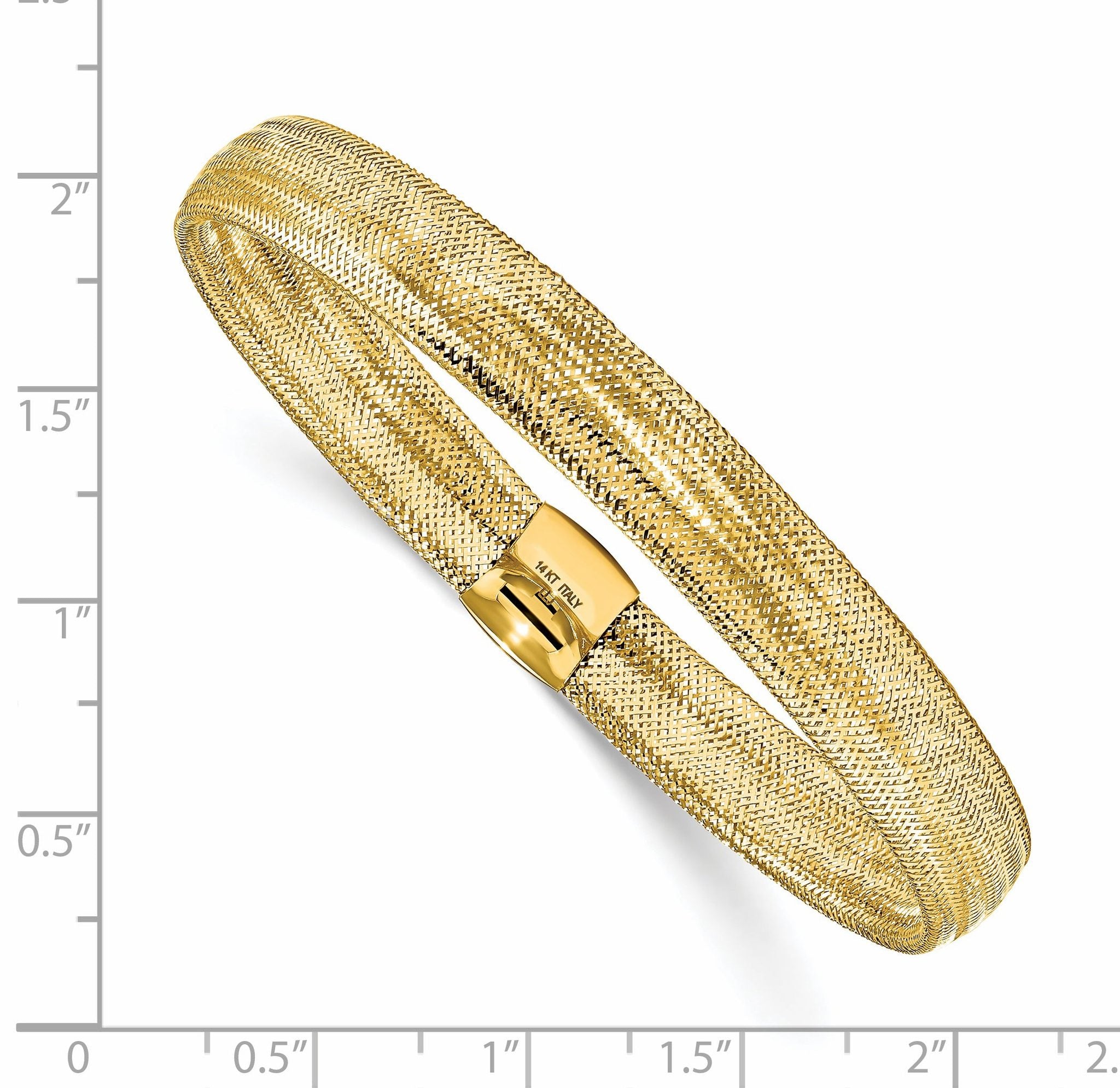14K Polished Mesh Stretch Bracelet Secondary image