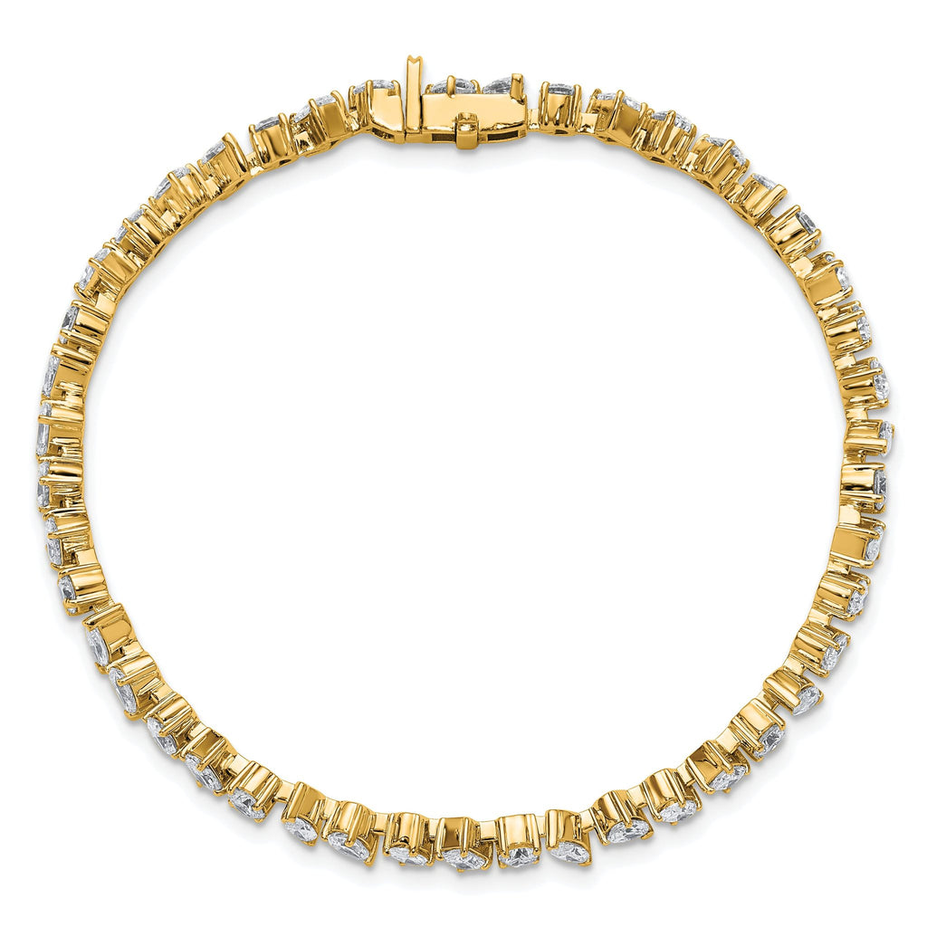 14k 5 1/3 carat Lab Grown Diamond VS/SI+ G+ Complete Multiple Shape Fashion Tennis Bracelet