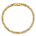 14k 5 1/3 carat Lab Grown Diamond VS/SI+ G+ Complete Multiple Shape Fashion Tennis Bracelet