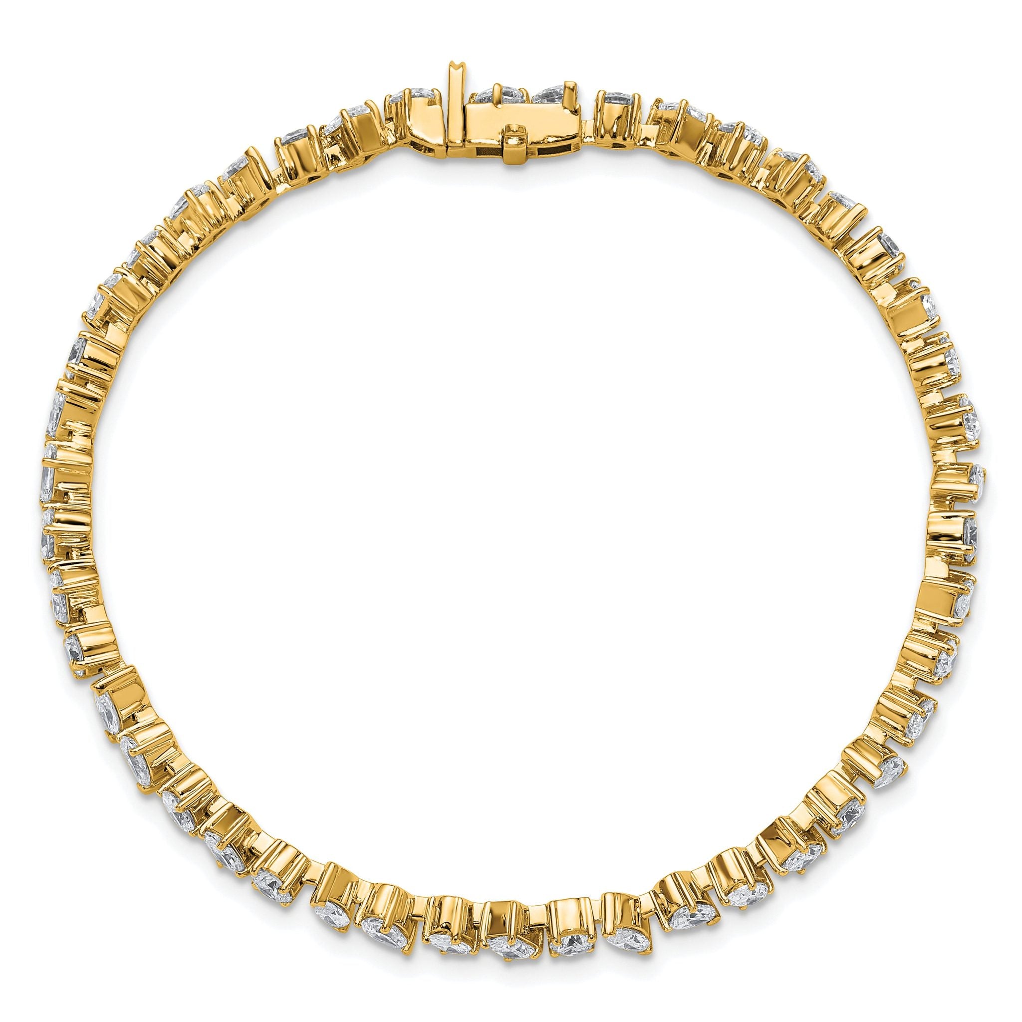 14k 5 1/3 carat Lab Grown Diamond VS/SI+ G+ Complete Multiple Shape Fashion Tennis Bracelet