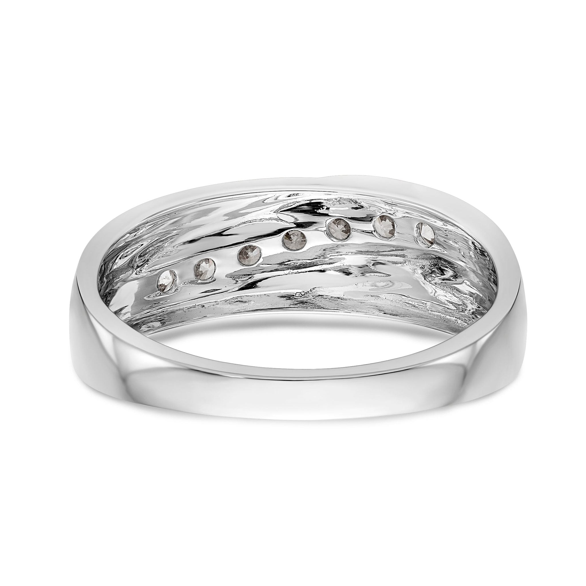 14K White Gold 7-Stone 1/2 carat Diamond Complete Men's Band