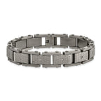 Stainless Steel Brushed with Cubic Zirconia Bracelet for Men