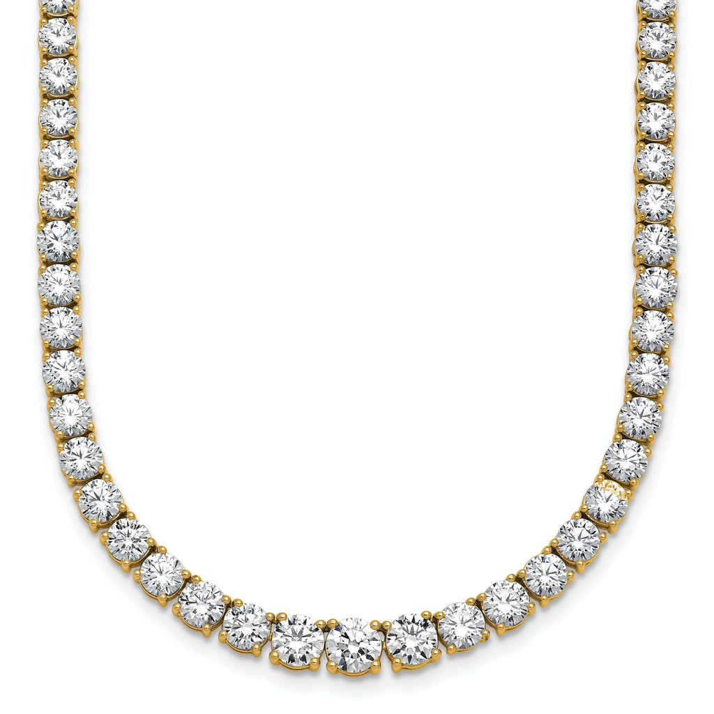 14k 18 7/8 carat Lab Grown Diamond VS/SI+ G+ Complete Round 18 inch Graduated Tennis Necklace