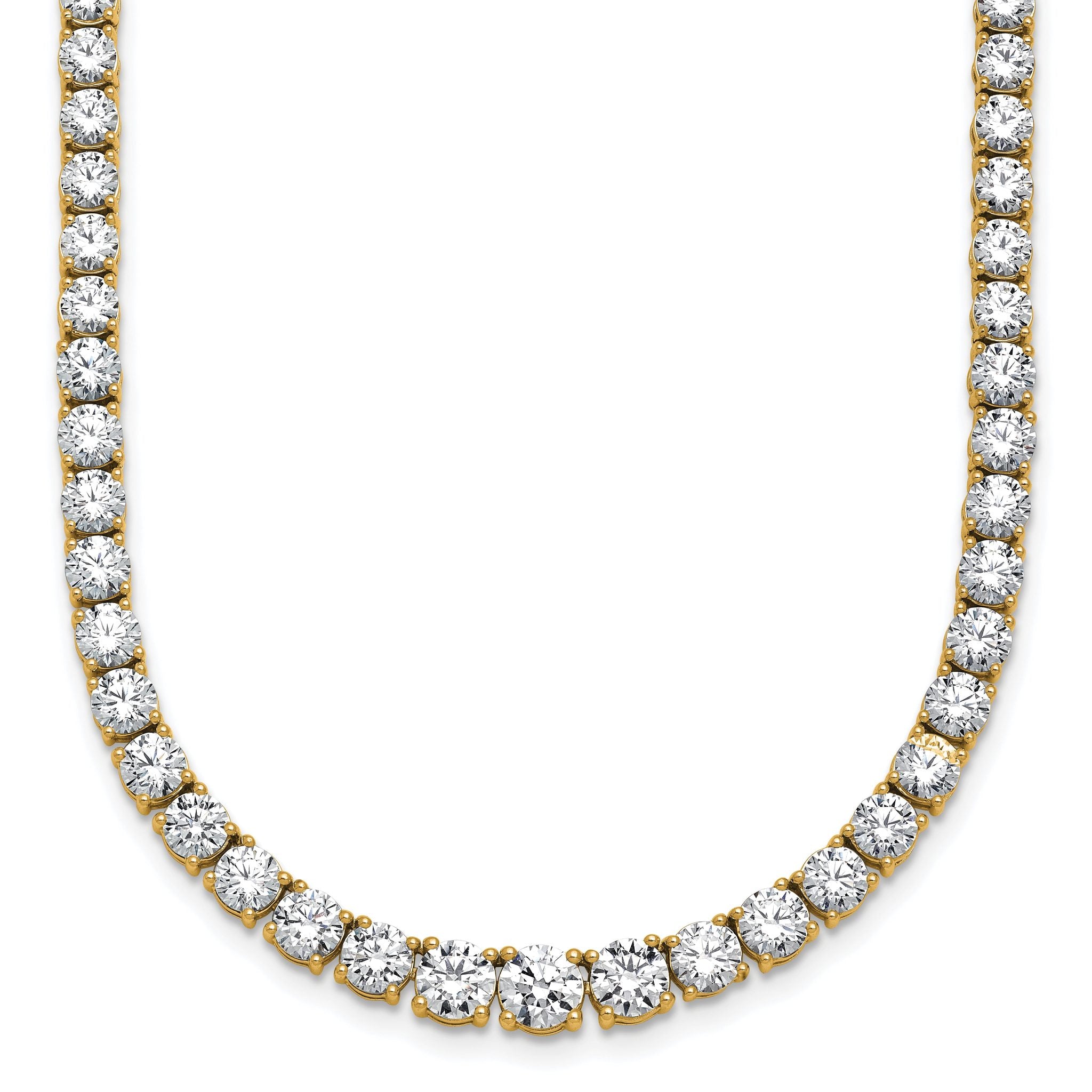 14k 18 7/8 carat Lab Grown Diamond VS/SI+ G+ Complete Round 18 inch Graduated Tennis Necklace