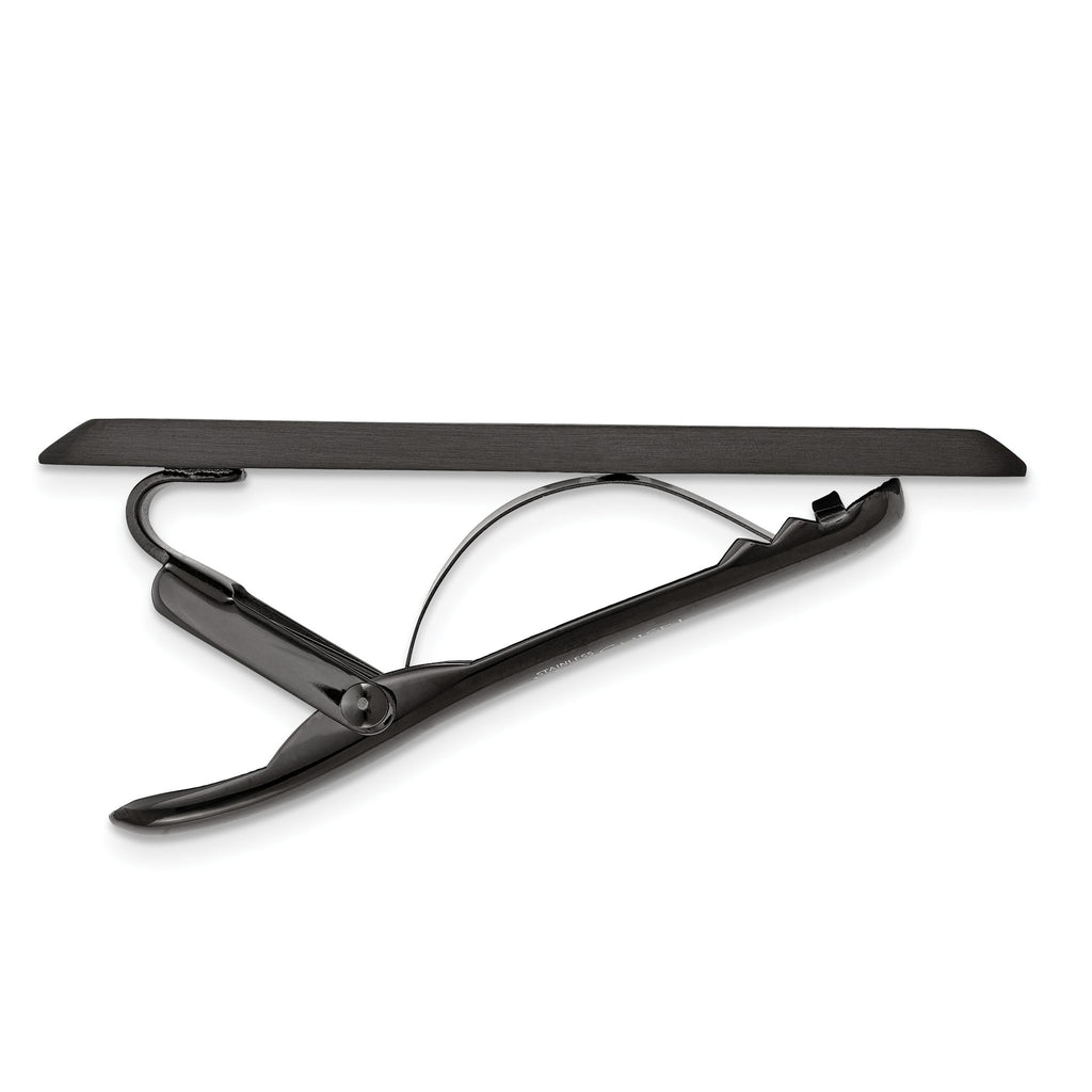 Chisel Stainless Steel Engravable Black Plated Men's Tie Bar Gift Ready
