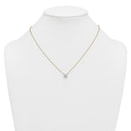 14k 1 carat Lab Grown Diamond VS+ F+ Princess Complete Four Prong 18 inch Pendant Necklace