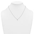 14k White Gold 1/4 carat Lab Grown Diamond VS+ F+ Oval Complete 18 inch Four Prong Pendant Necklace