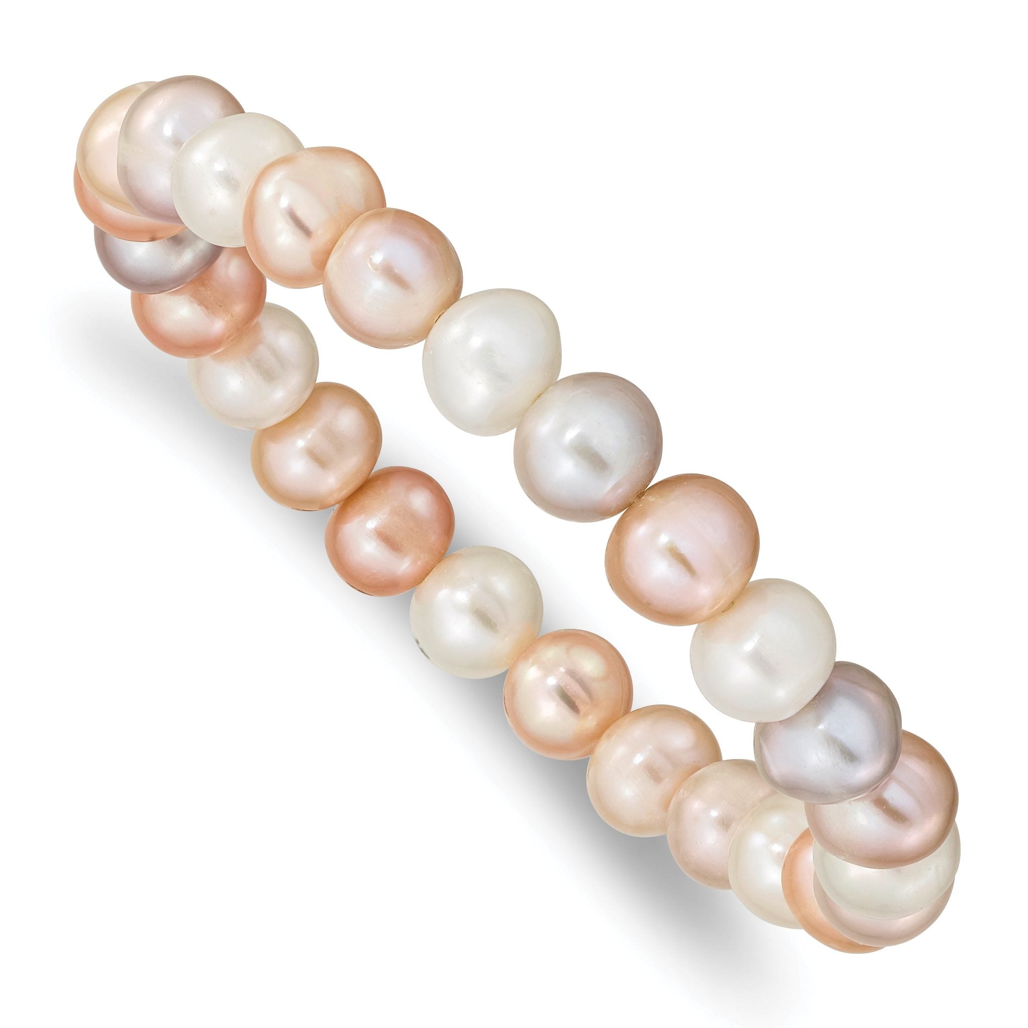 8-9mm FWC Pearl White/Pink/Purple Stretch Bracelet Main image
