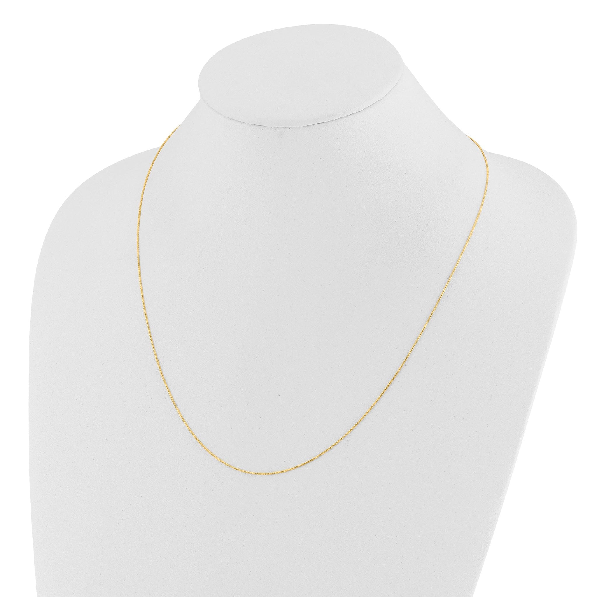Diamond-Cut Wheat Chain in 14K Yellow Gold, Adjustable