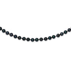 14k White Gold 6-7mm Black Round Akoya Saltwater Cultured Pearl 16 inch Necklace