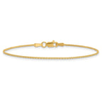 14K Yellow Gold Solid Wheat Chain Necklace 1.2mm