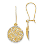 14K Two-tone Filigree Dangle Earrings