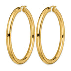 Stainless Steel Gold-Tone Polished Hoop Earrings for Women
