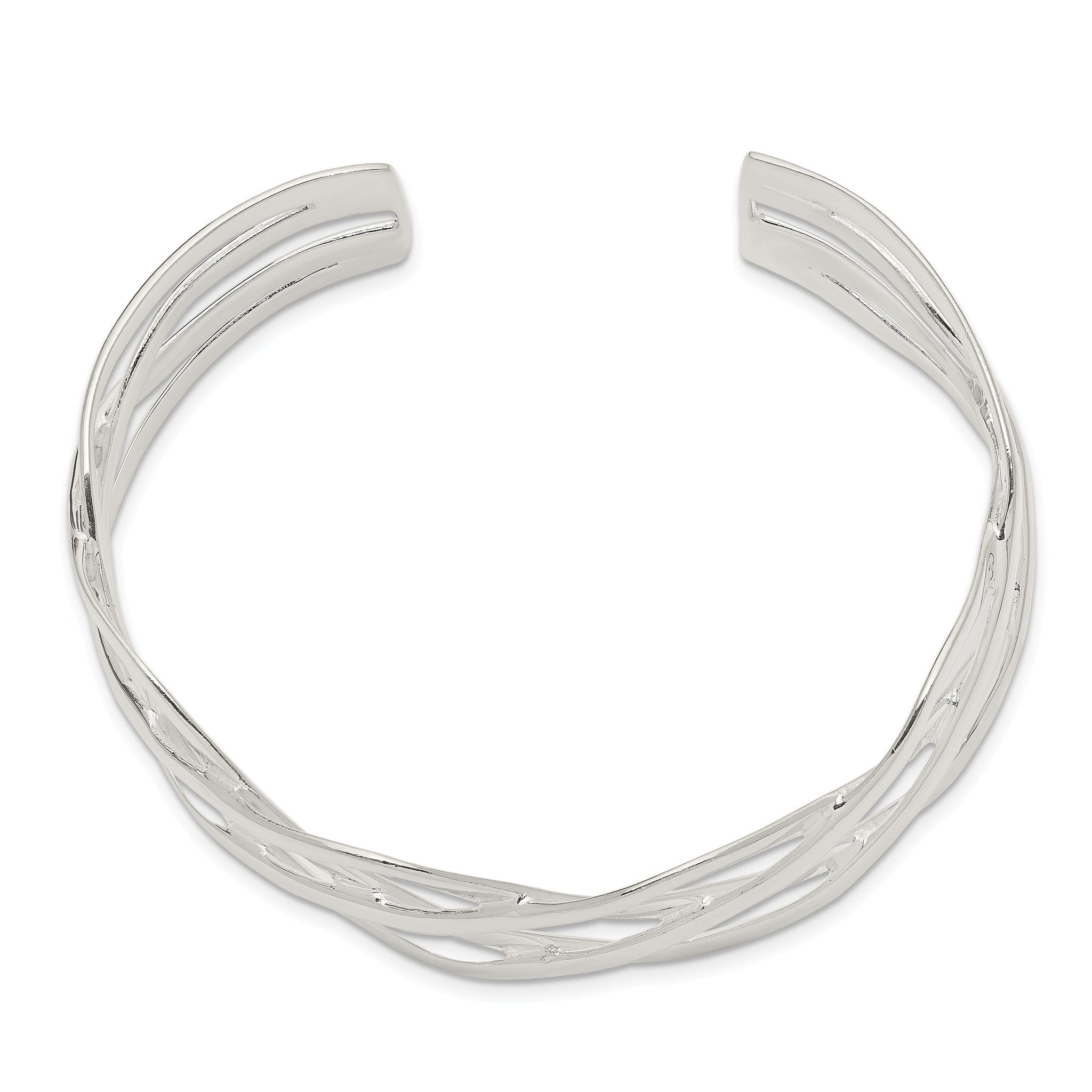 Sophia Jewelers Sterling Silver 925 Woven Cuff Bangle for Women Secondary image