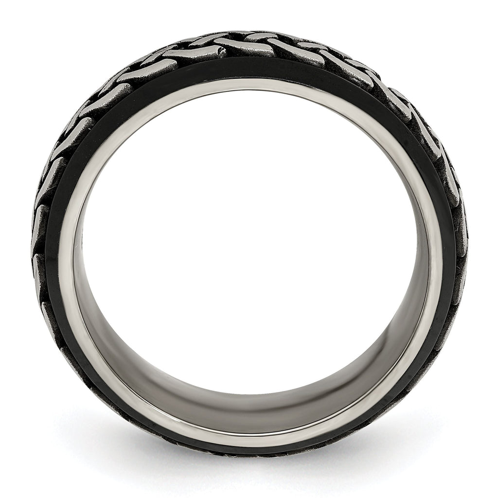 Edward Mirell Black Ti & Titanium Casted 9mm Band