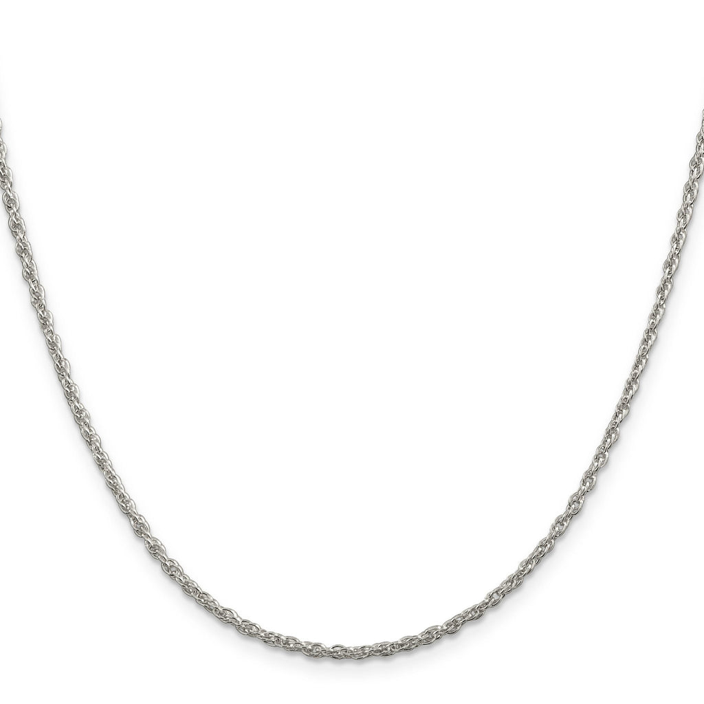 Loose Rope Chain Necklace in Sterling Silver, 2mm