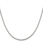 Loose Rope Chain Necklace in Sterling Silver, 2mm