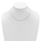 Sterling Silver RH-plt 1.2mm D/C Spiga 1in+1in Adjustable Chain