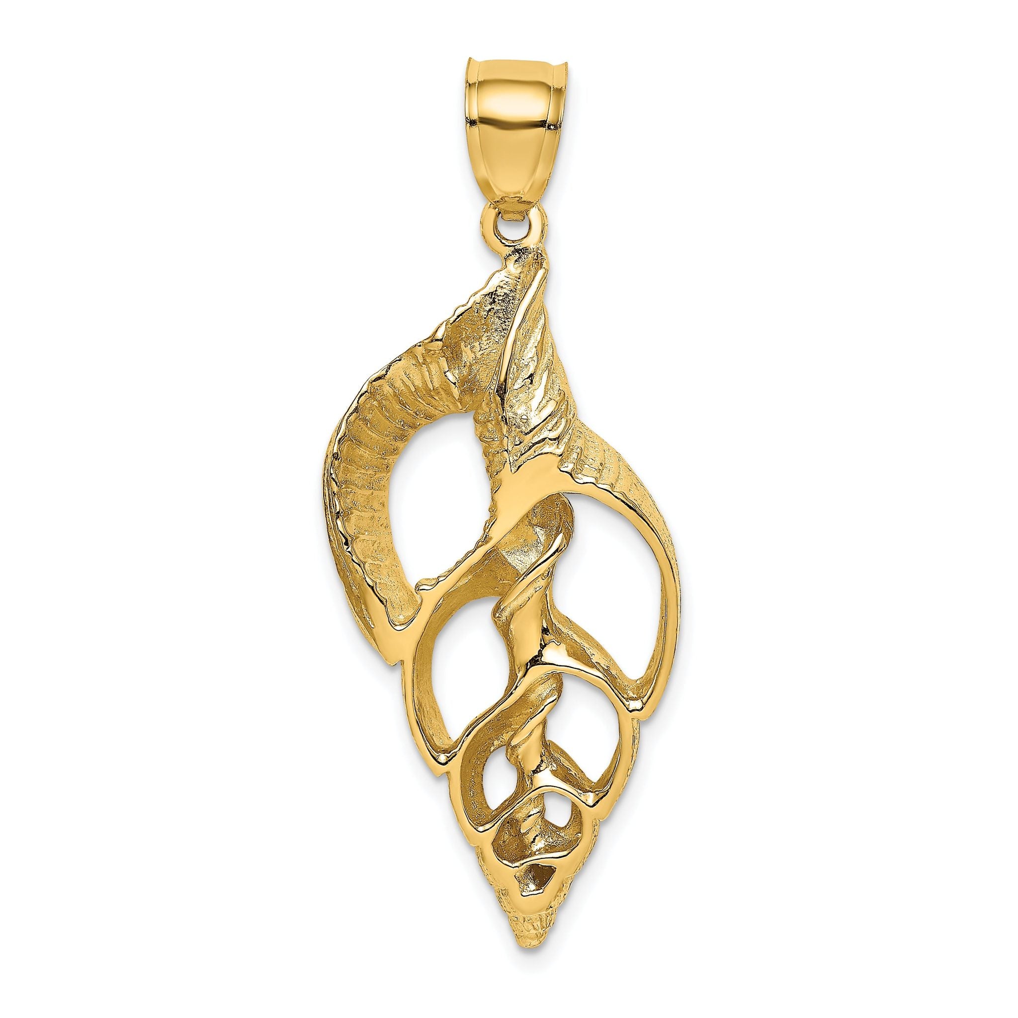 14K Cut-Out Conch Shell Skeleton Charm Main image