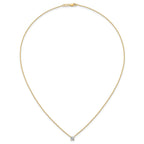 14k 1/2 carat Lab Grown Diamond VS/SI+ G+ Cushion Complete 18 inch Four Prong Pendant Necklace