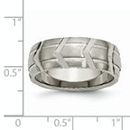 Brushed & Polished Wedding Band in Titanium, 8mm
