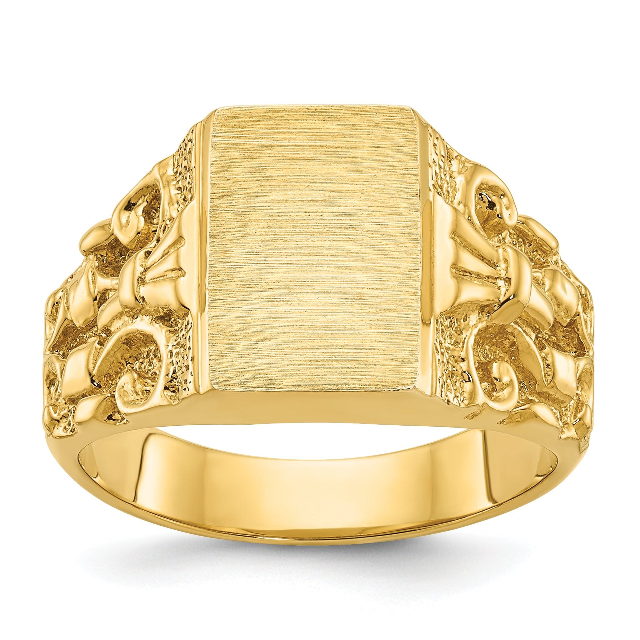 14k 13x9mm Men's Signet Ring Main image
