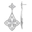Cheryl M Sterling Silver Rhodium-plated Fancy Floral Design Brilliant-cut CZ Post Dangle Earrings