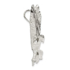 Sterling Silver 925 Eagle Pendant with Textured Polished Finish for Men