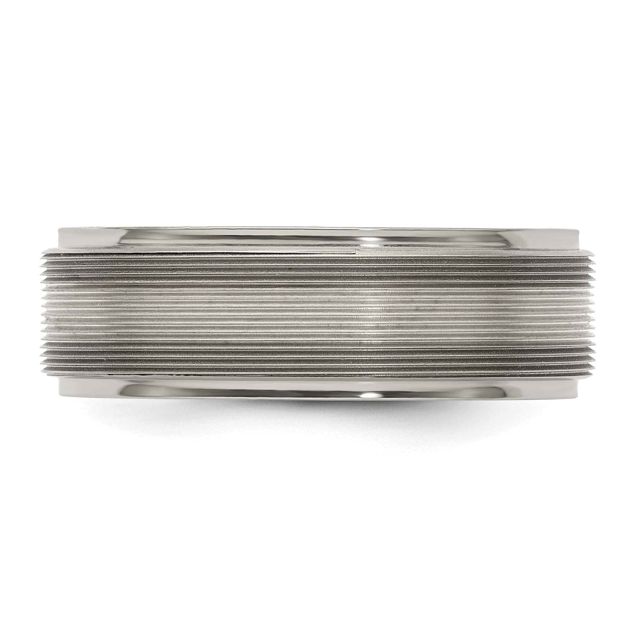 Edward Mirell Two-Tone Titanium Wedding Band with Sterling Silver Inlay