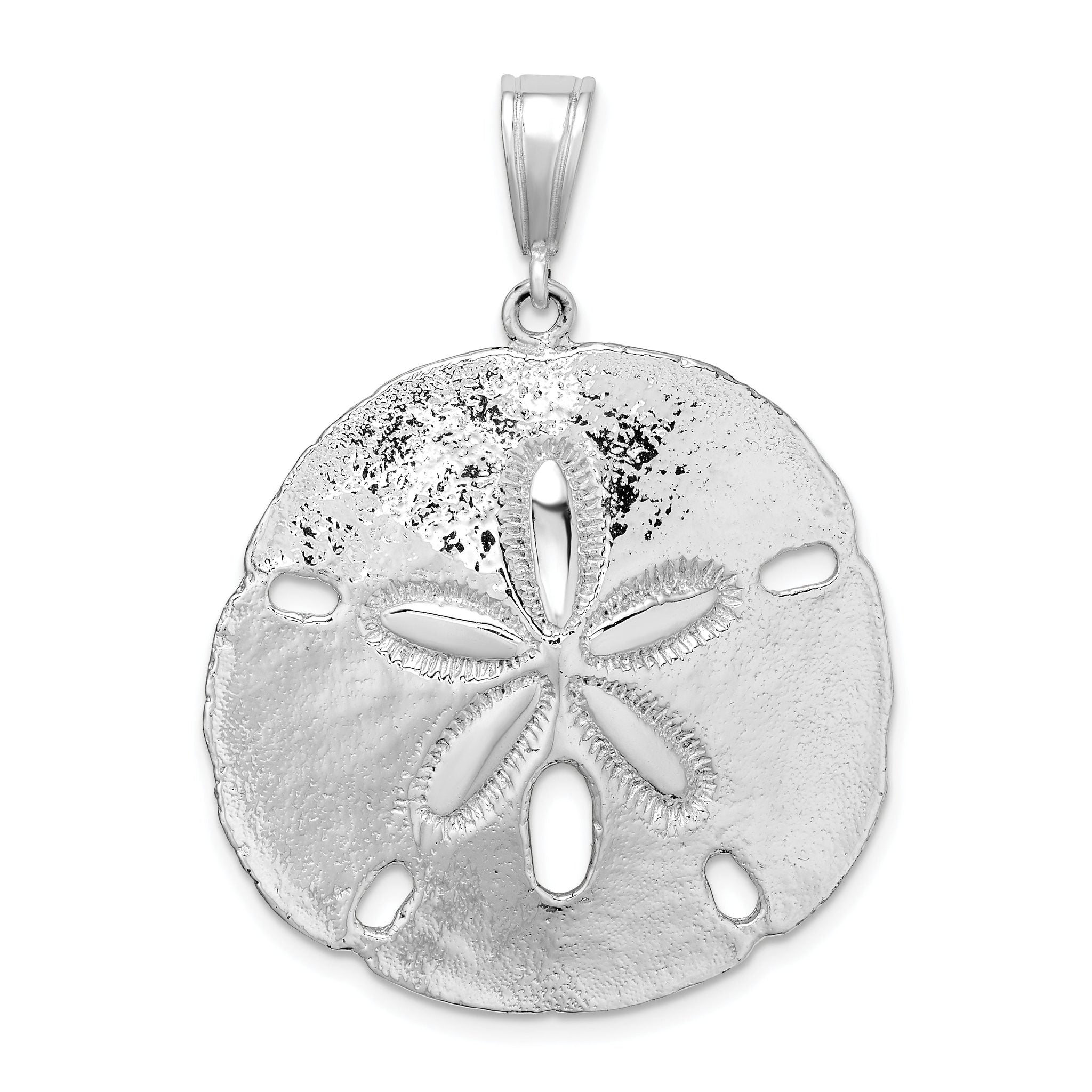 De-Ani Sterling Silver Rhodium-Plated Polished Sand Dollar Pendant Main image