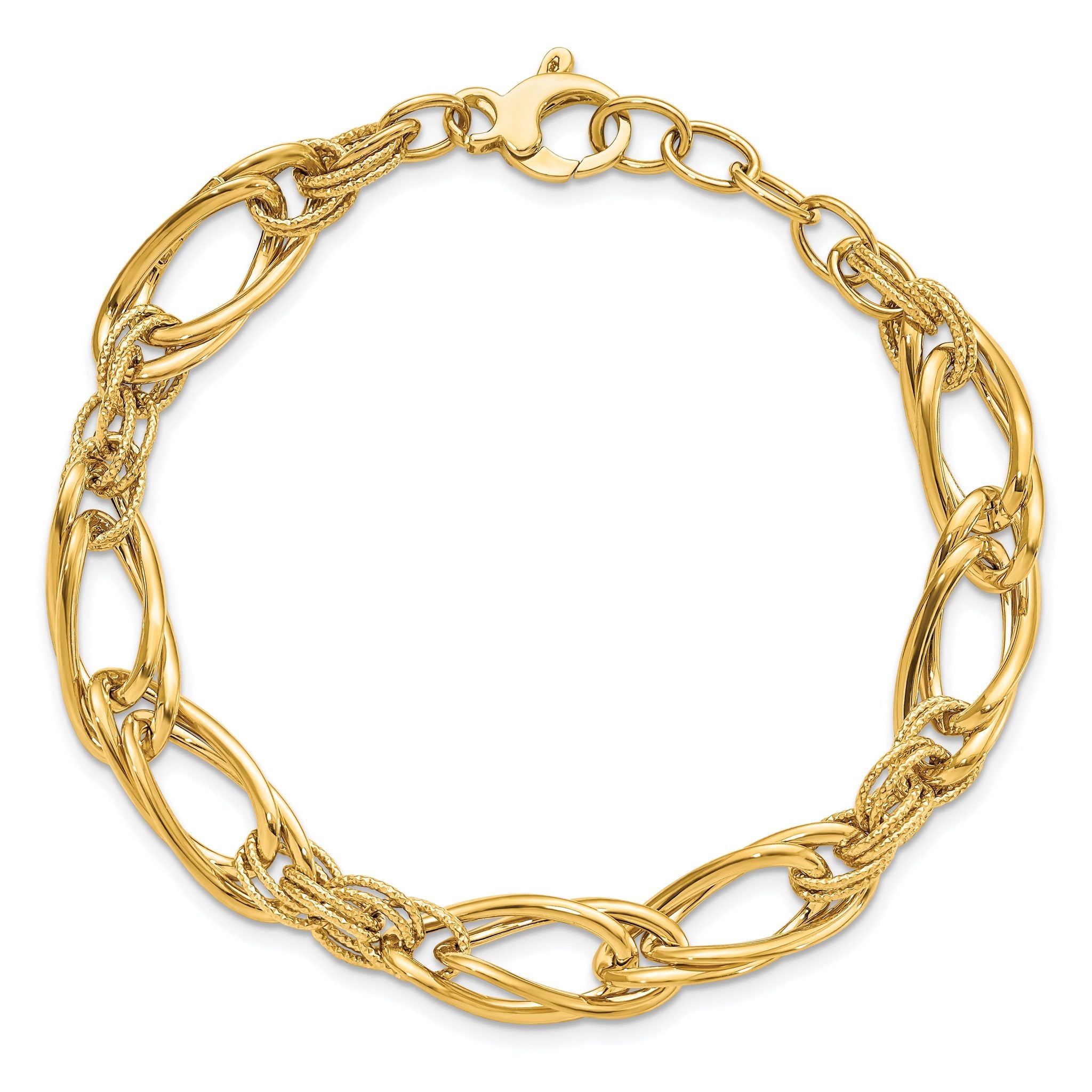 14K Polished Fancy Link Bracelet