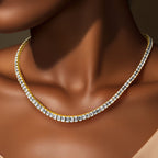 14k 29 1/6 carat Lab Grown Diamond VS+ F+ Complete 17 inch Emerald Graduated Tennis Necklace