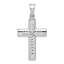 Sterling Silver 925 Diamond-Cut Cross Pendant with Polished Rhodium Finish