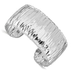 Sterling Silver Men's Cuff Bangle with Polished Rhodium-Plated Finish