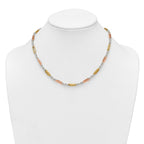 Sterling Silver Rose-tone and Gold-tone Polished 4.5mm Figaro Rope 18 Inch Necklace