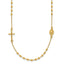 14K Gold Polished Rosary Necklace with Cross  Elegant Women's Faith Symbol