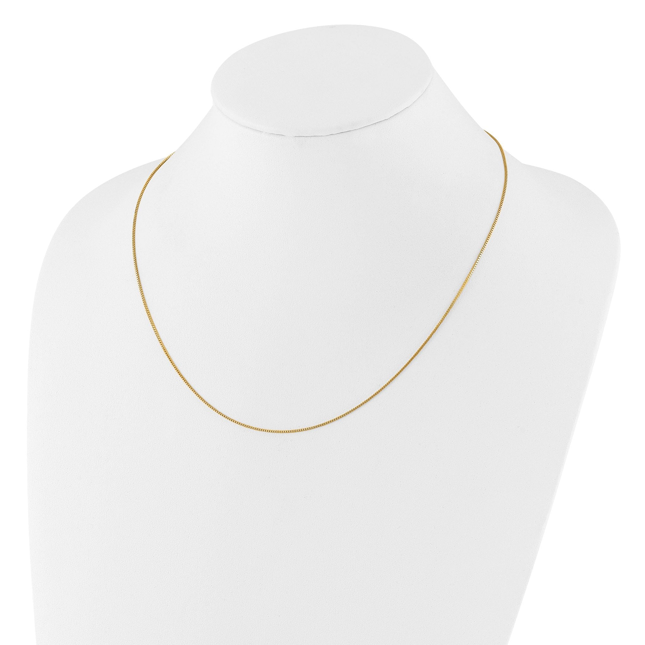 14K .85mm Box 1in+1in Adjustable Chain