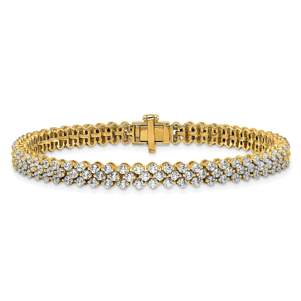 14k 5 carat Lab Grown Diamond VS+ F+ Complete Tennis Bracelet