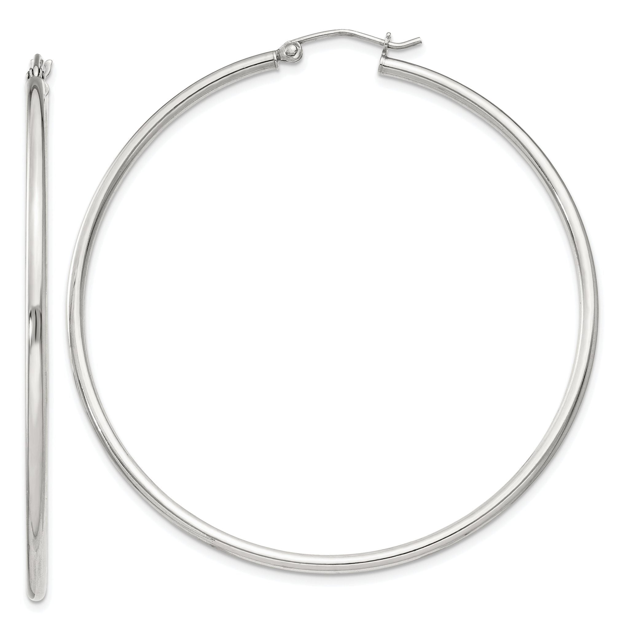 Sterling Silver 2mm Round Hoop Earrings Main image