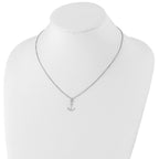 Sophia Jewelers Sterling Silver Diamond Necklace with Rhodium Polished Finish