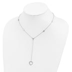 Sterling Silver Rhodium-plated Hearts With 2in ext. Y-Necklace