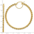 10k Polished and D/C Rope 2.95mm Hoop Earrings