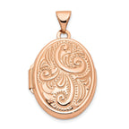 14K Rose Gold 21mm Domed Oval Locket