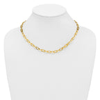 14K Polished Fancy Oval Link Necklace